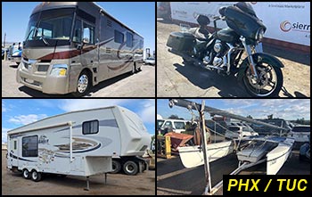 Public Auctions on Boats, RVs, Motorcycles, Carts in Arizona