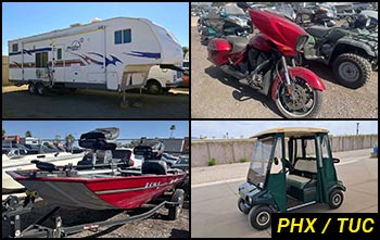 Public Auctions on Boats, RVs, Motorcycles, Carts in Arizona