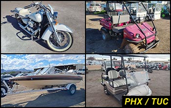 Public Auctions on Boats, RVs, Motorcycles, Carts in Arizona