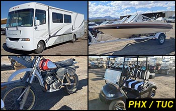 Public Auctions on Boats, RVs, Motorcycles, Carts in Arizona
