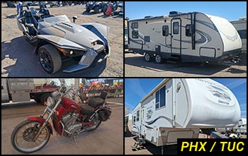Public Auctions on Boats, RVs, Motorcycles, Carts in Arizona