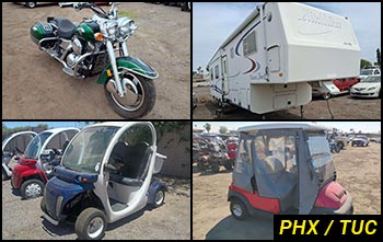 Public Auctions on Boats, RVs, Motorcycles, Carts in Arizona