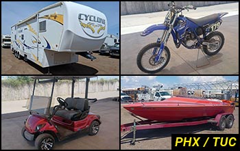 Public Auctions on Boats, RVs, Motorcycles, Carts in Arizona