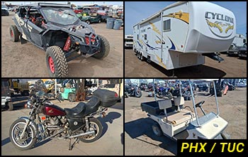 Public Auctions on Boats, RVs, Motorcycles, Carts in Arizona