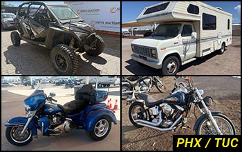 Public Auctions on Boats, RVs, Motorcycles, Carts in Arizona