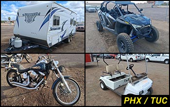 Public Auctions on Boats, RVs, Motorcycles, Carts in Arizona