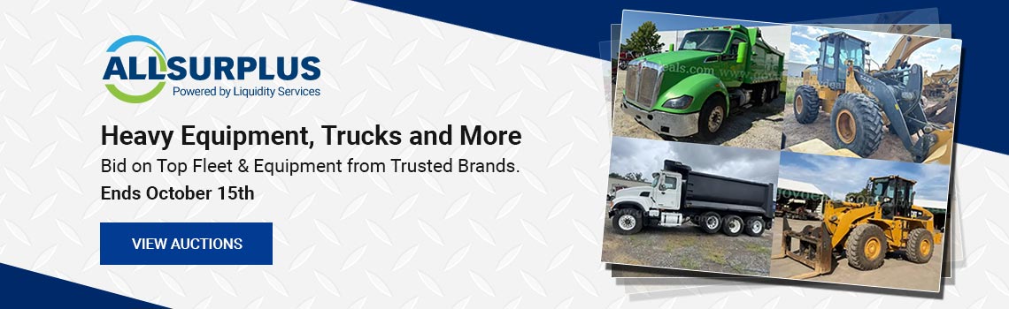 Heavy Equipment, Trucks and More Listed on AllSurplus