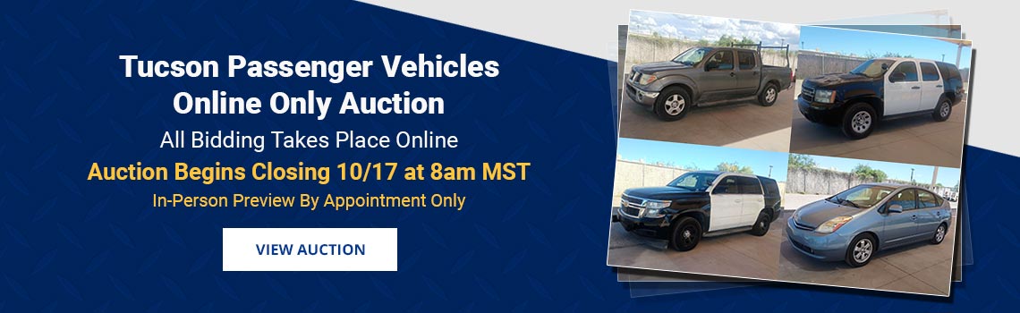 Tucson Passenger Vehicles Auction Begins Closing Saturday, October 17th