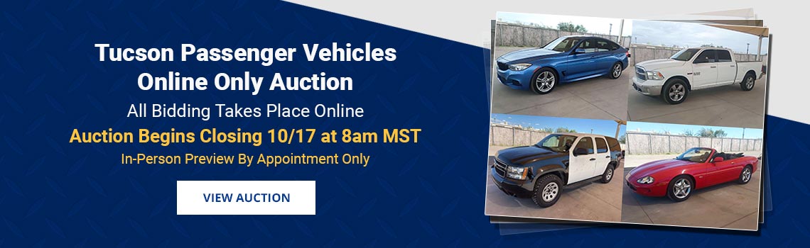 Tucson Passenger Vehicles Auction Begins Closing Saturday, October 17th