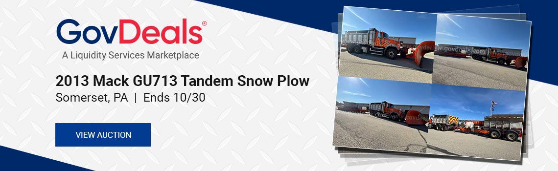2013 Mack GU713 Tandem Snow Plow, Somerset, PA Ends 10/30