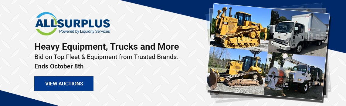 Heavy Equipment, Trucks and More Listed on AllSurplus