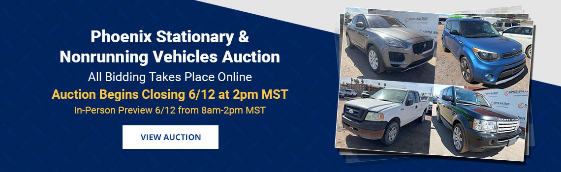 Phoenix Stationary & Nonrunning Vehicles Auction Closing Friday, June 12th