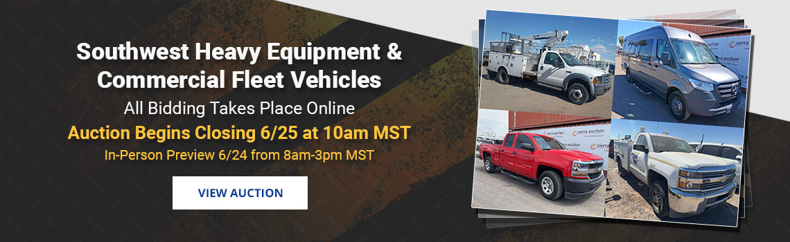 Southwest Regional Heavy Equipment & Fleet Auction Closing Thursday, June 25th