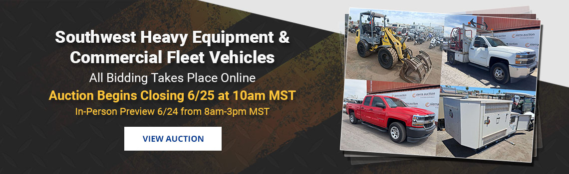Southwest Regional Heavy Equipment & Fleet Auction Closing Thursday, June 25th