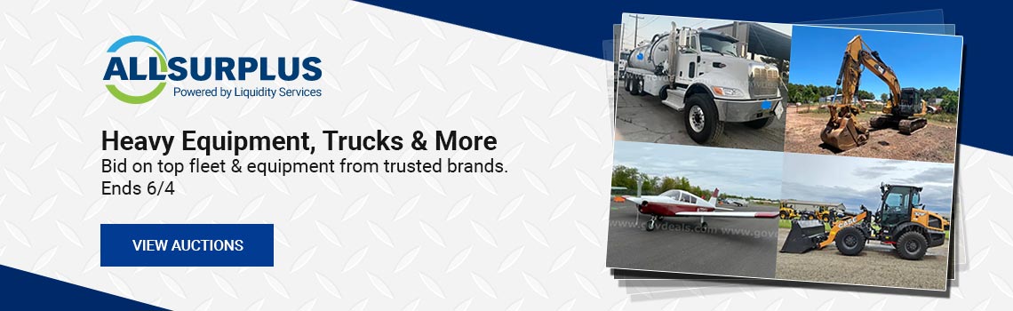 June’s Largest AllSurplus Heavy Equipment Auctions Now through Thursday, June 4th