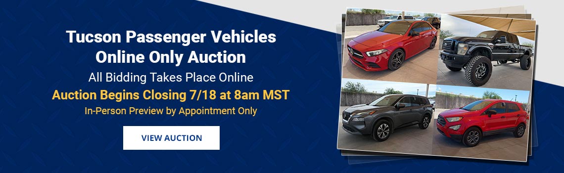 Tucson Arizona Passenger Vehicles Auction Closing Saturday, July 18th