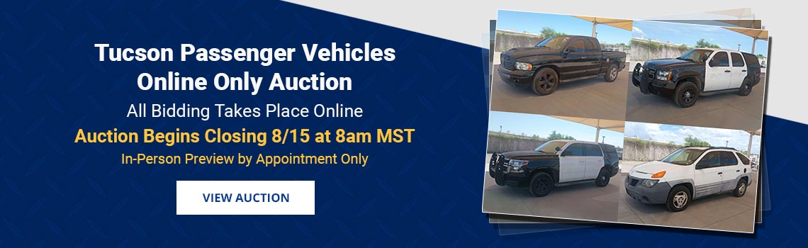 Tucson Passenger Vehicles Auction Closing Saturday, August 15th