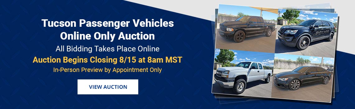 Tucson Passenger Vehicles Auction Closing Saturday, August 15th
