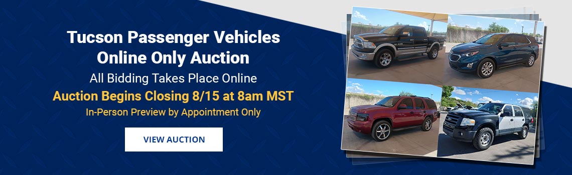Tucson Passenger Vehicles Auction Closing Saturday, August 15th