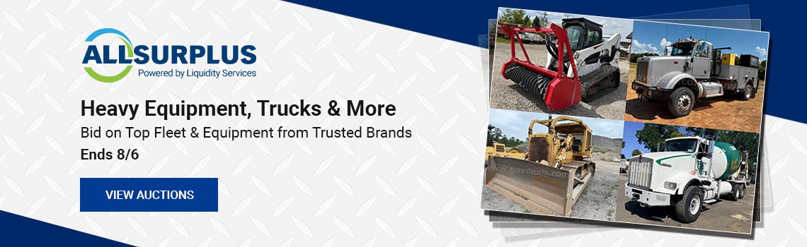 Heavy Equipment, Trucks & More - Bid on top fleet & equipment from trusted brands - Ends 8/6
