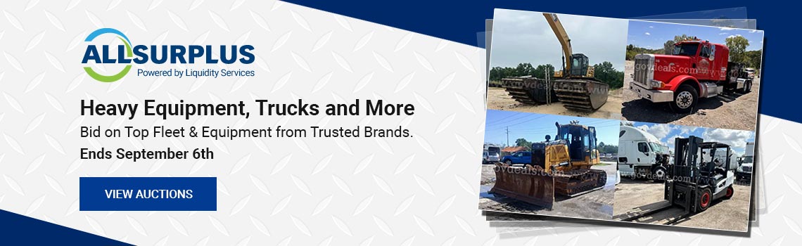 Heavy Equipment, Trucks and More Listed on AllSurplus